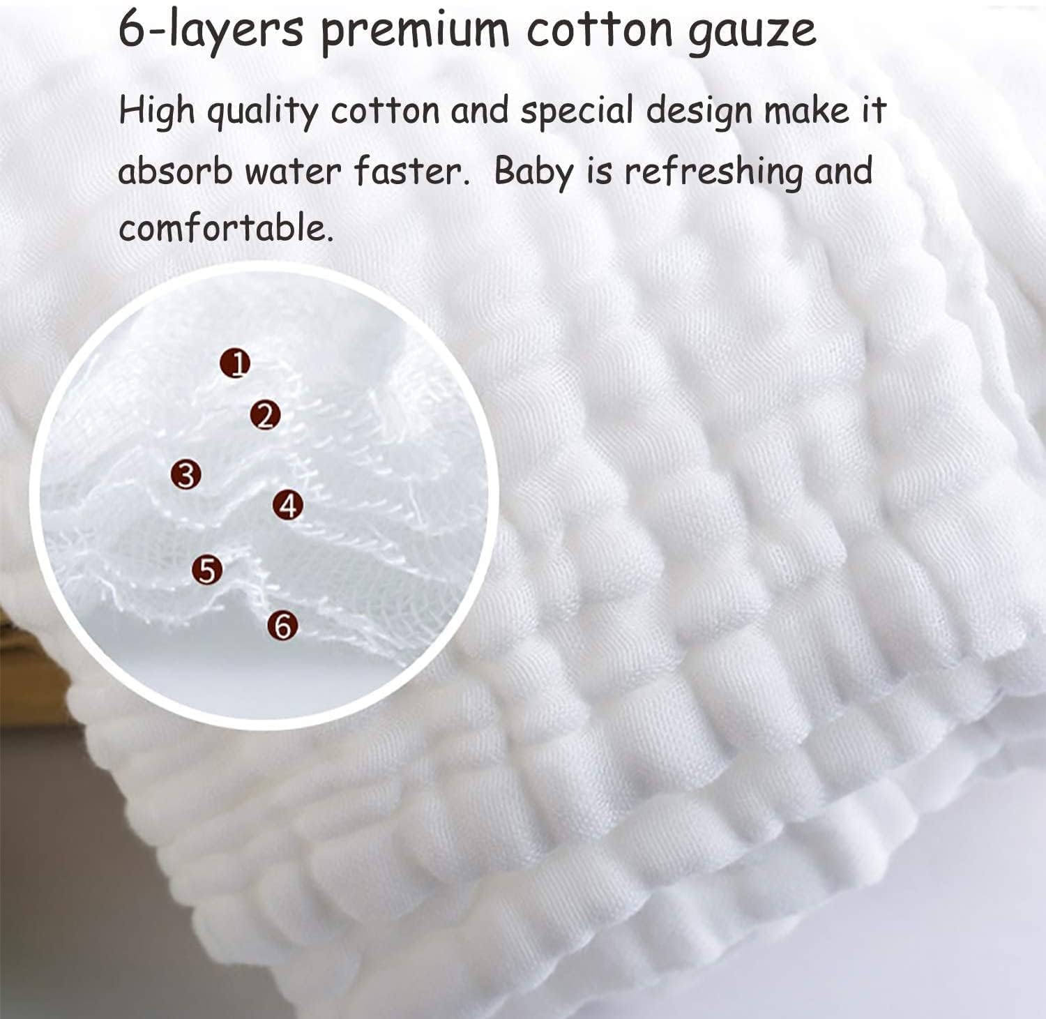 La Belle Beeno 11-Pack Baby Muslin Burp Cloths Washcloths