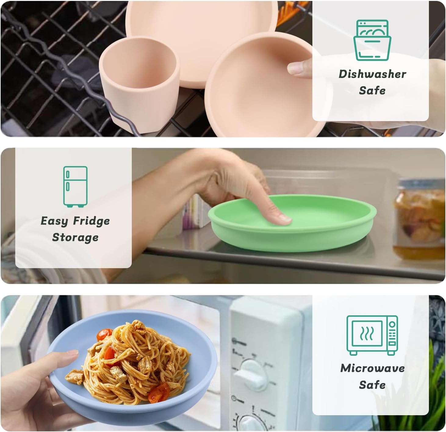 Silicone Plate Bowl Cup Set for Kids Blue