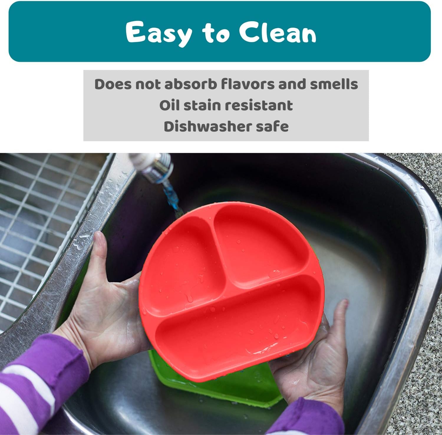 Silikong Suction Plate for Toddlers 1 Red 1