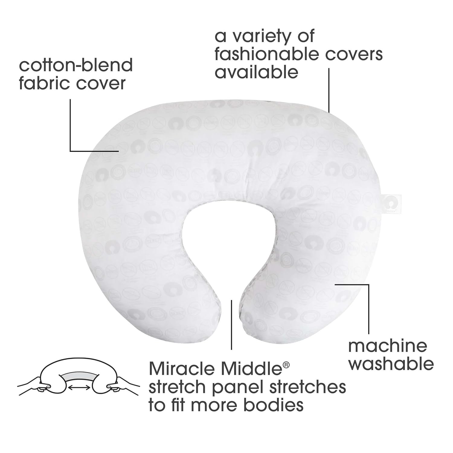 Boppy Bare Naked Nursing Pillow - Ergonomic Support for Feeding