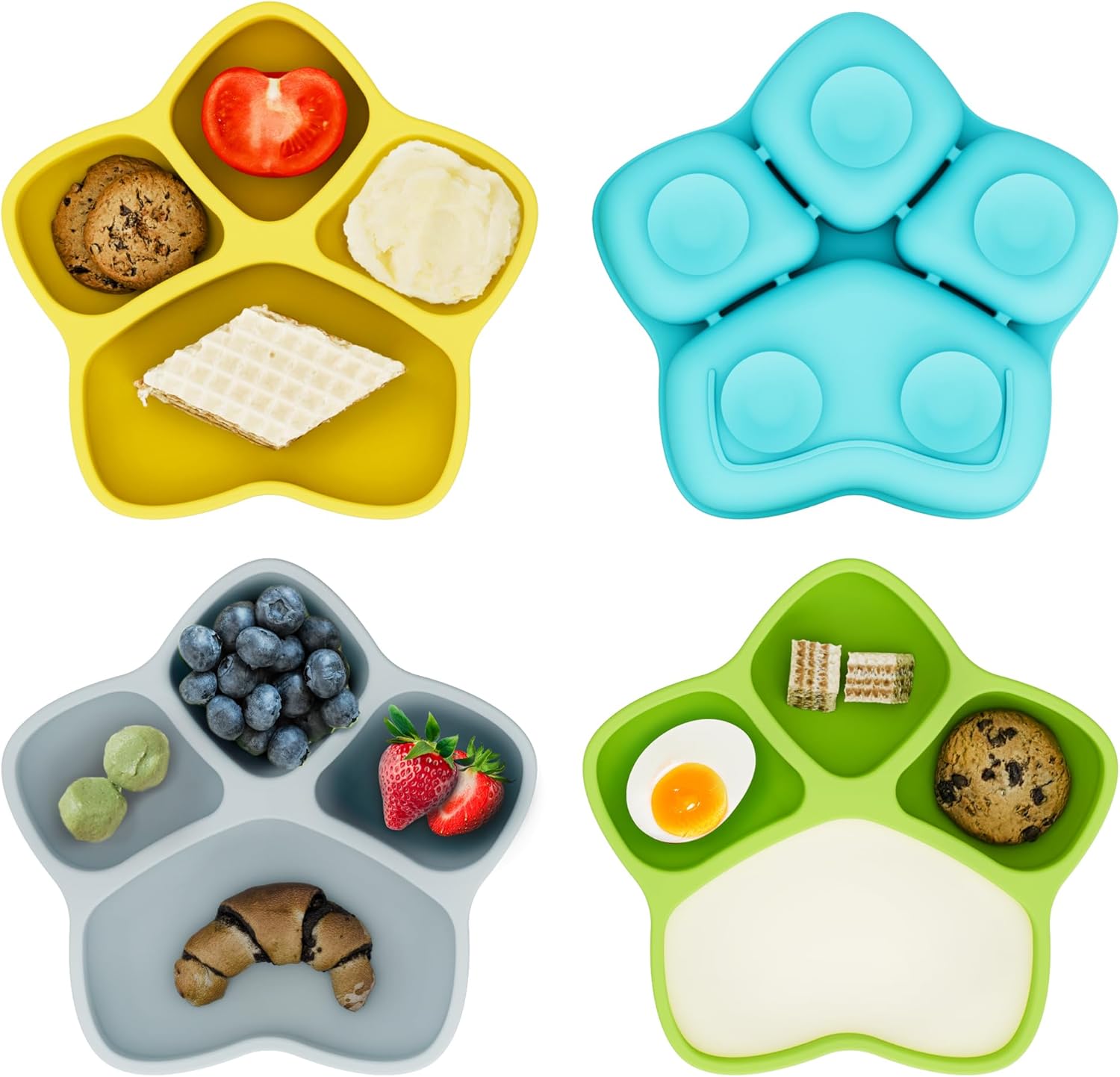 HEYTUYA 4 Pack Suction Plates for Baby and Toddler