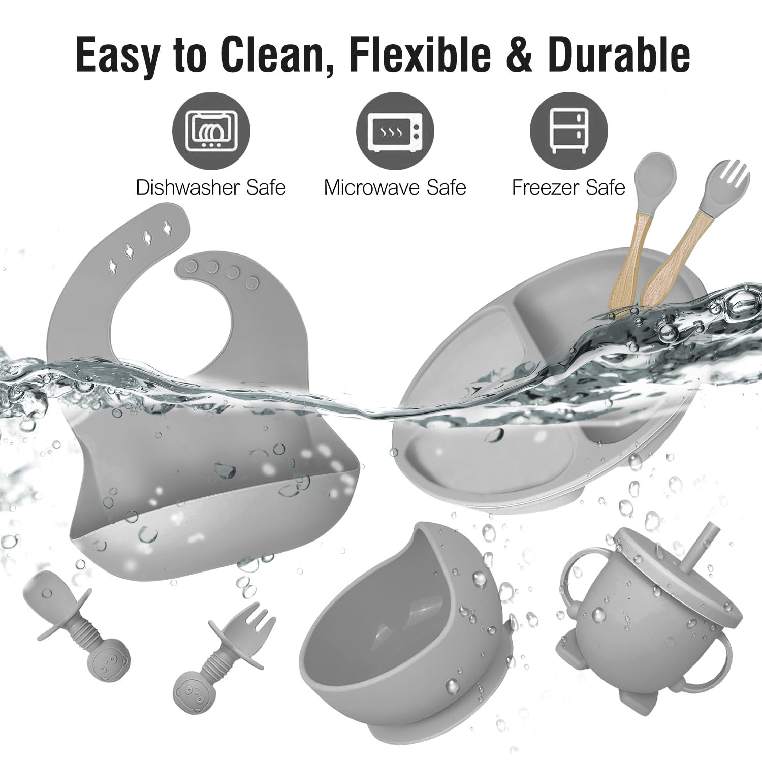 Mrkyy Silicone Baby Feeding Set for Led Weaning