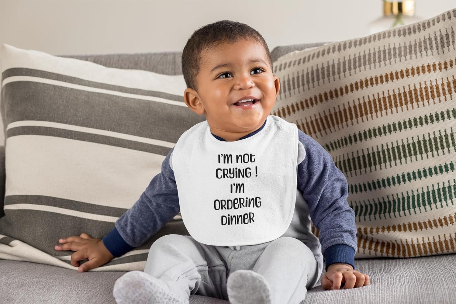 Quipo Funny Baby Bib - Sarcastic Ordering Dinner Design