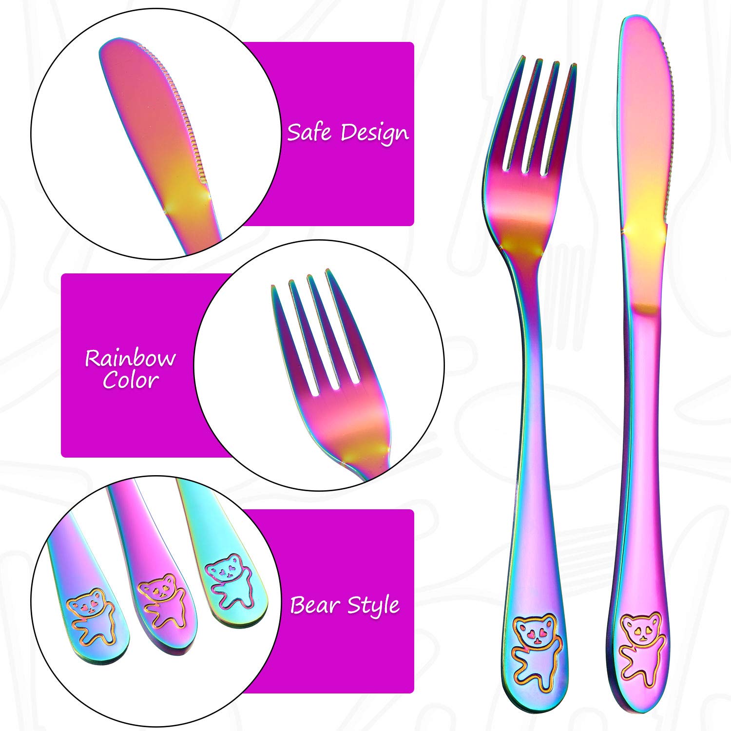 Boao Rainbow Cutlery Set 6 Pcs Silverware