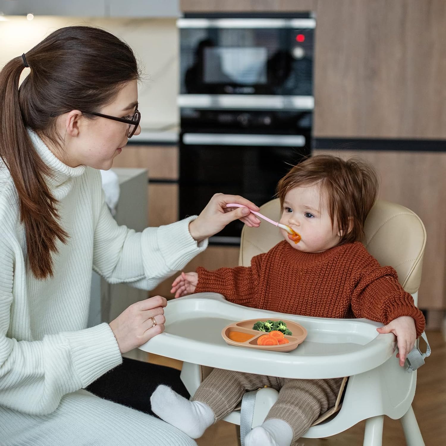 Toddler Plates 3 Pack Suction Food Grade Silicone Plates