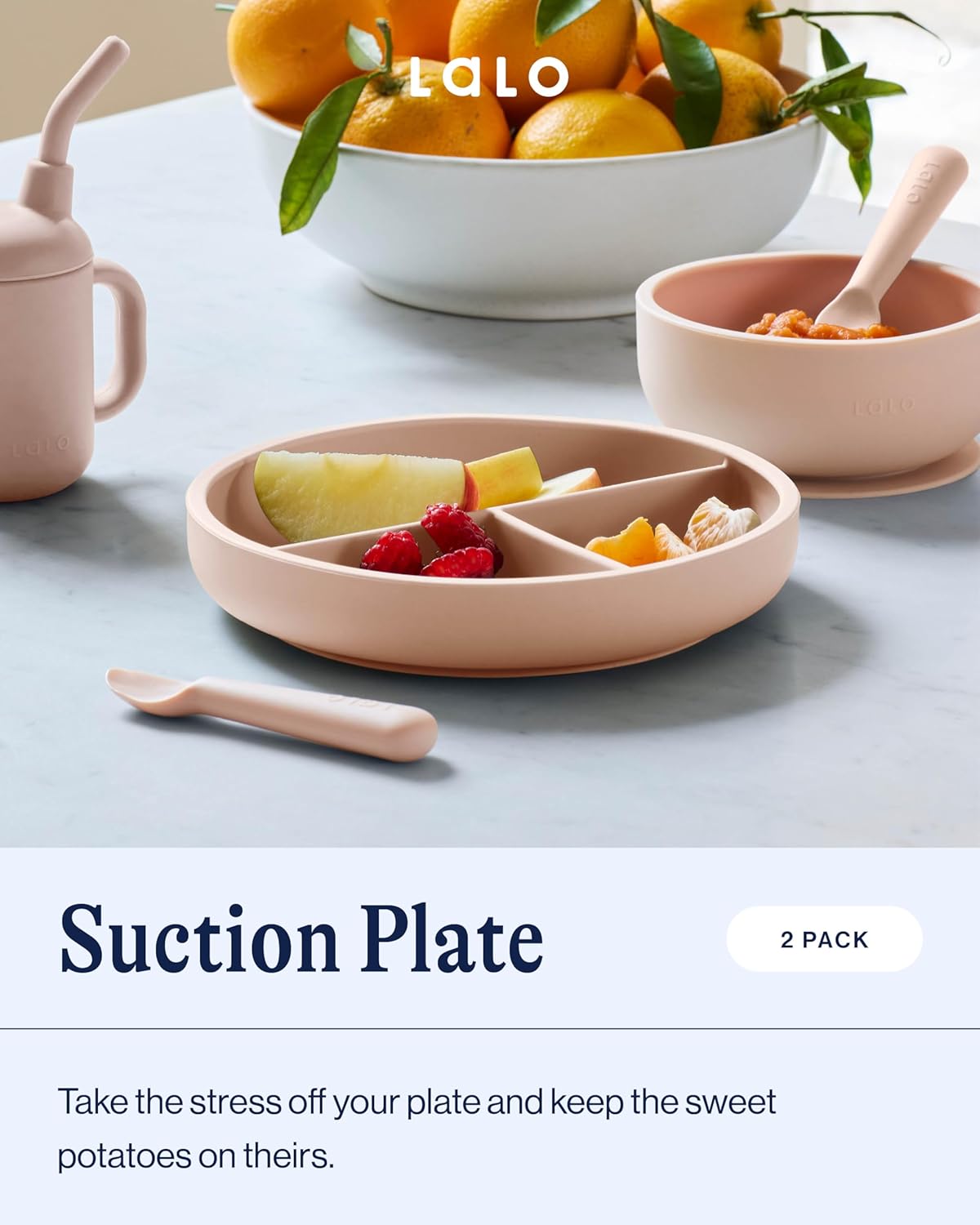 Lalo Suction Plates 2 Pack - Non-Toxic BPA-Free