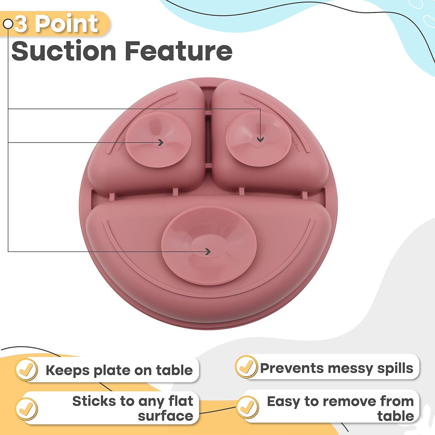 RYASHOP Silicone Baby Plates with Suction