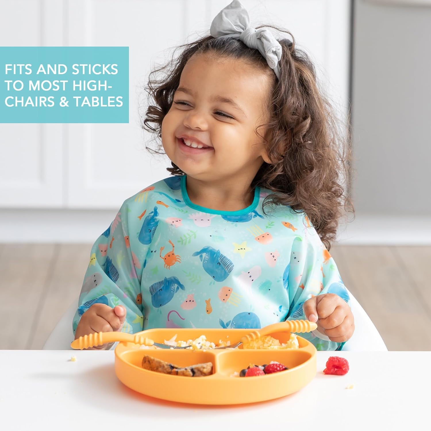 Bumkins Toddler Suction Plate with Divided Grip