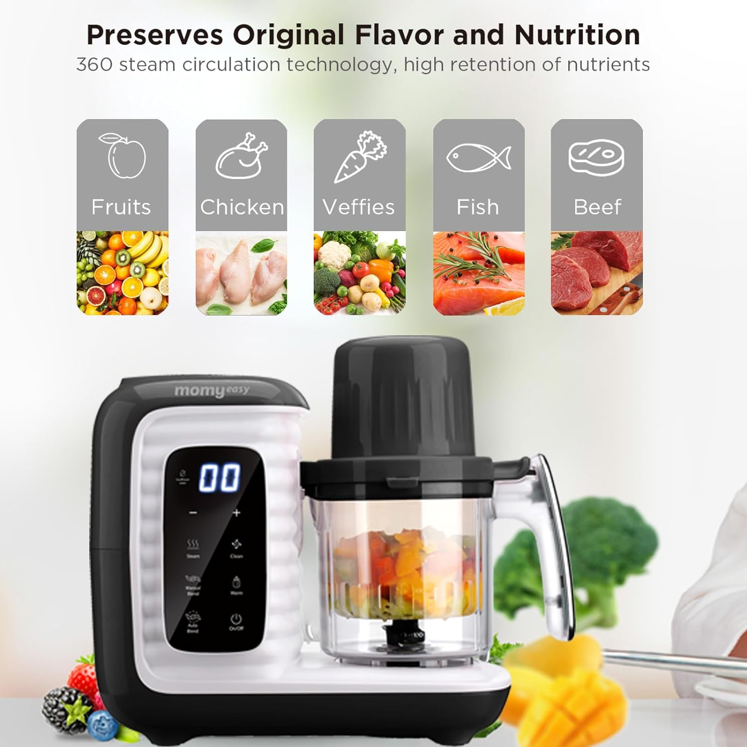 Momyeasy Baby Food Maker with Bottle Warmer