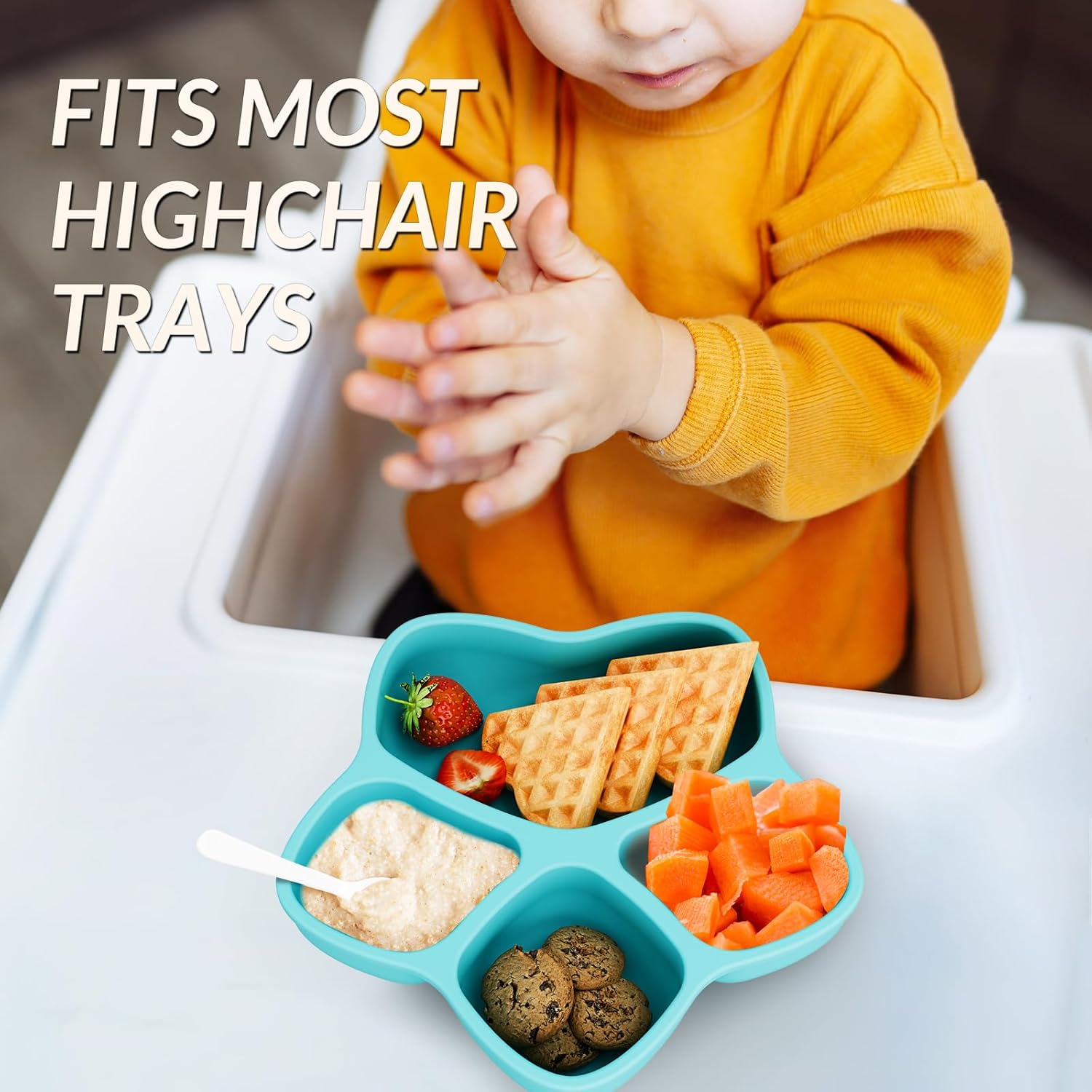 HEYTUYA 4 Pack Suction Plates for Baby and Toddler