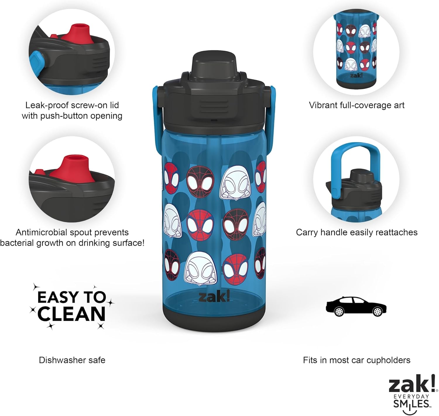 Zak Designs Marvel Spidey Water Bottle 2-Pack Set