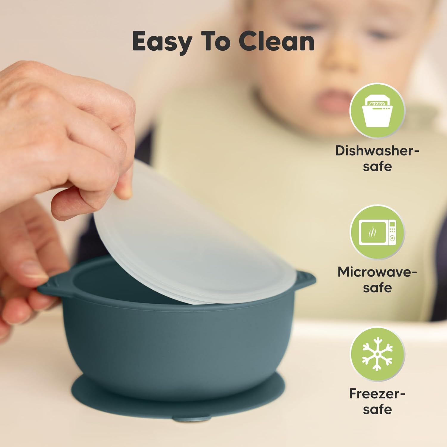 KeaBabies 2-Pack Suction Baby Bowls with Lids