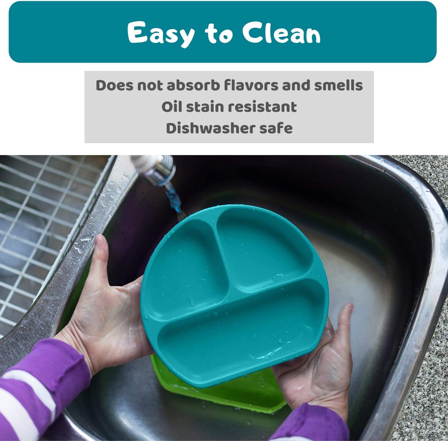 Silikong Suction Plate for Toddlers - Food Grade Safe