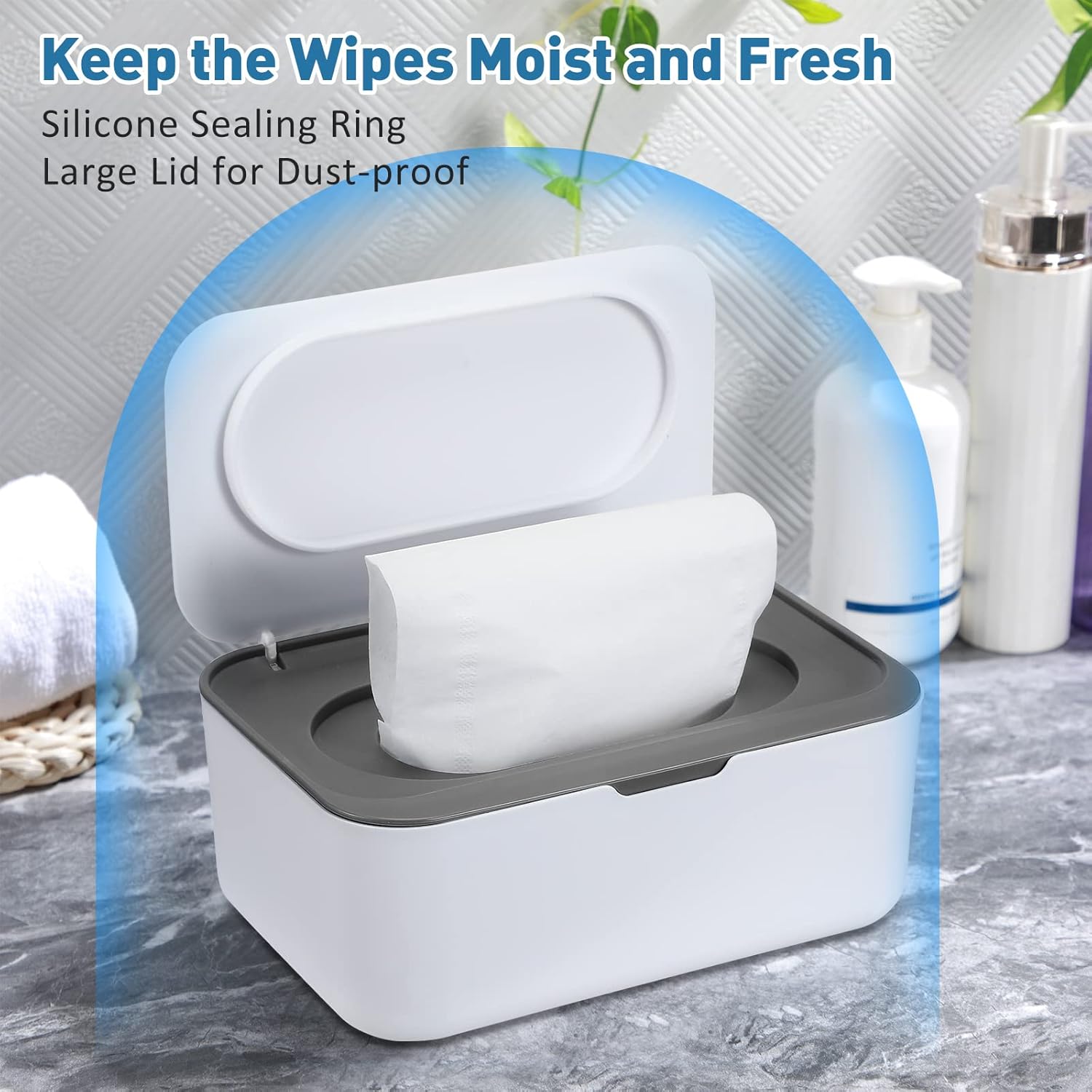 Sumind 6 Pack Wipe Dispenser with Lids Dark Blue and Dark Gray