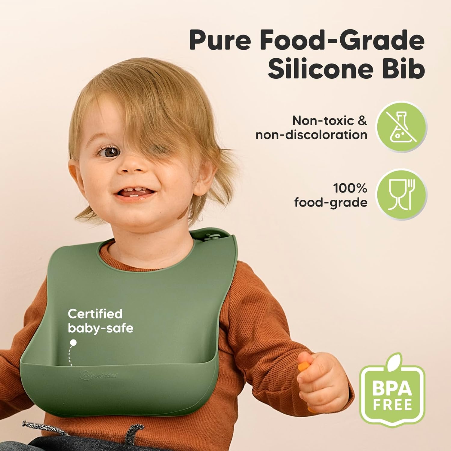 KeaBabies 2-Pack Suction Bowls Silicone Bibs