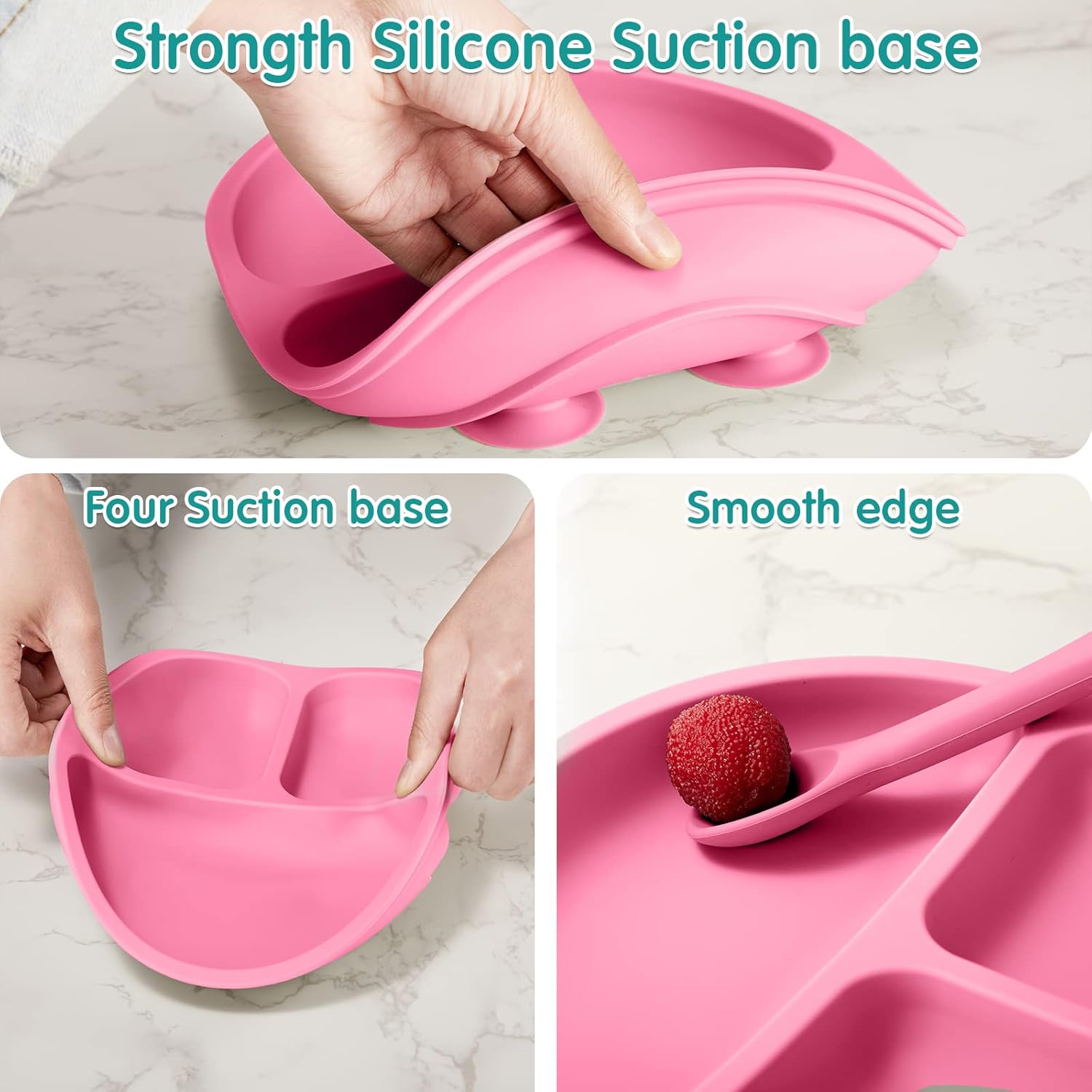 Chengu 9 Pcs Silicone Baby Suction Bowls and Plates Feeding Set