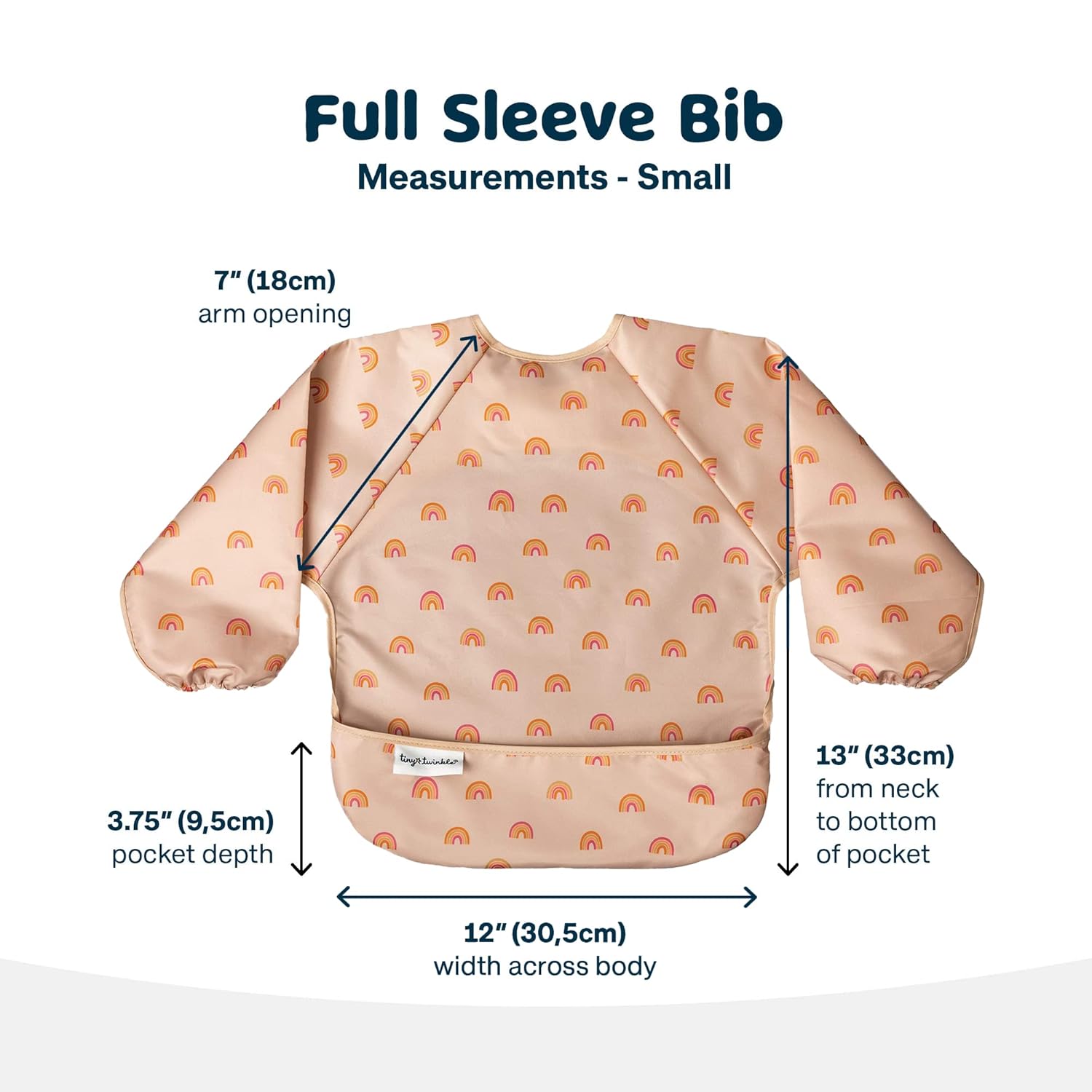 Tiny Twinkle Mess Proof Baby Bib with Sleeves