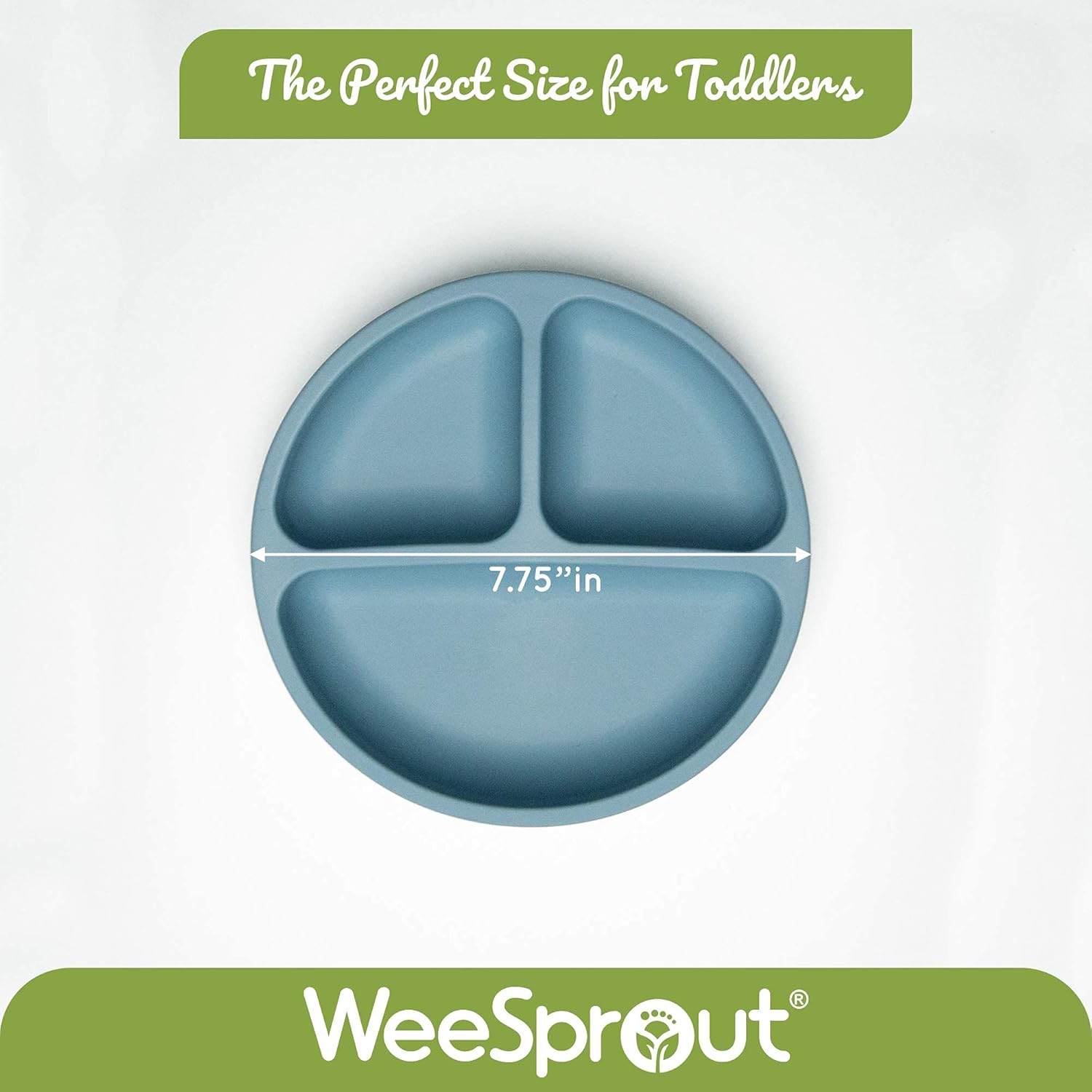 WeeSprout Suction Plates with Lids for Toddlers - 3 Pack