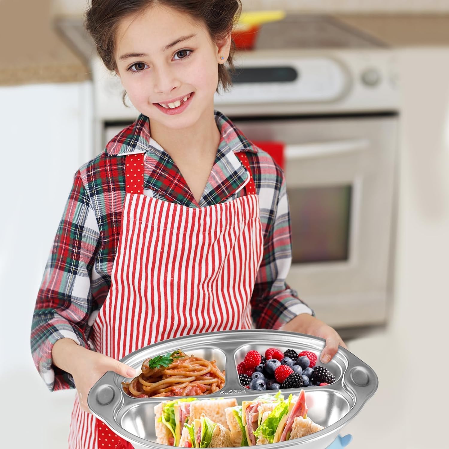 Mrs Chou Stainless Steel Suction Plates for Babies and Toddlers