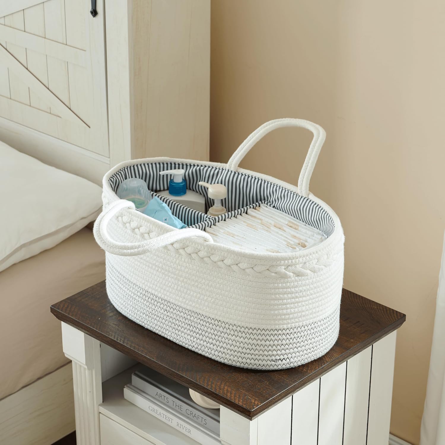 Luxury Little Diaper Caddy Organizer - White