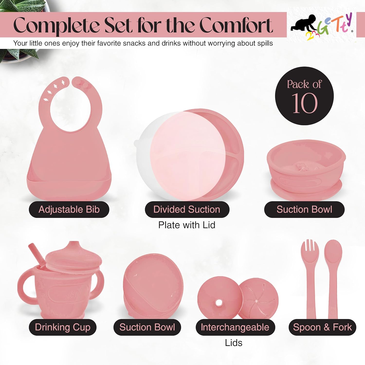 23GeTty Baby Feeding Set with Suction Plates and Utensils