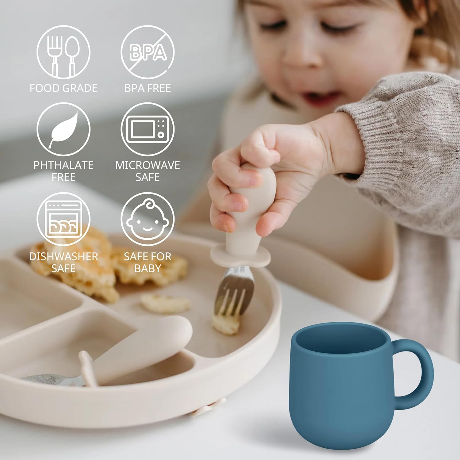 Pack of 2 Food Grade Silicone Toddler Cups