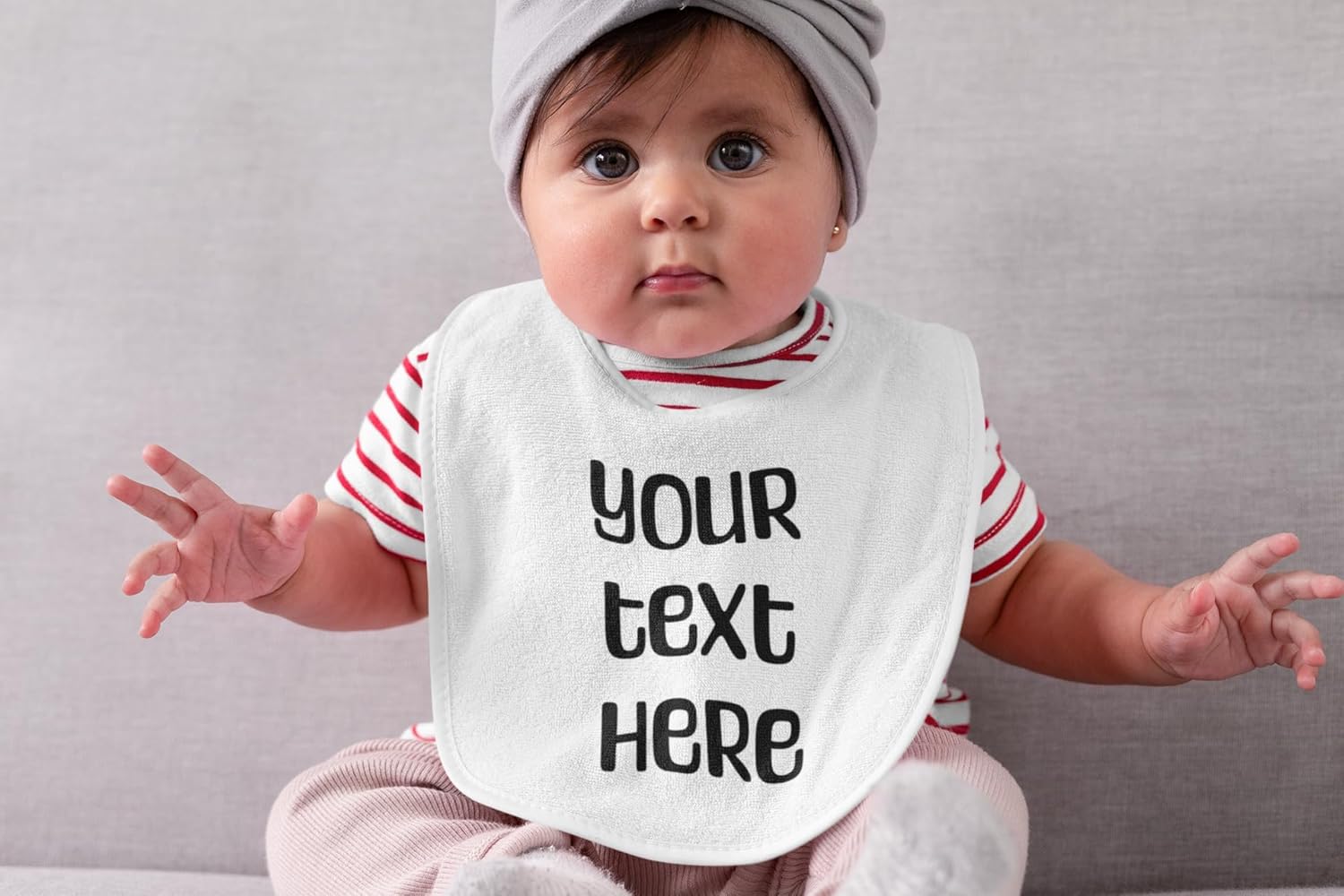 Quipo Personalized Baby Bib with Custom Text 1