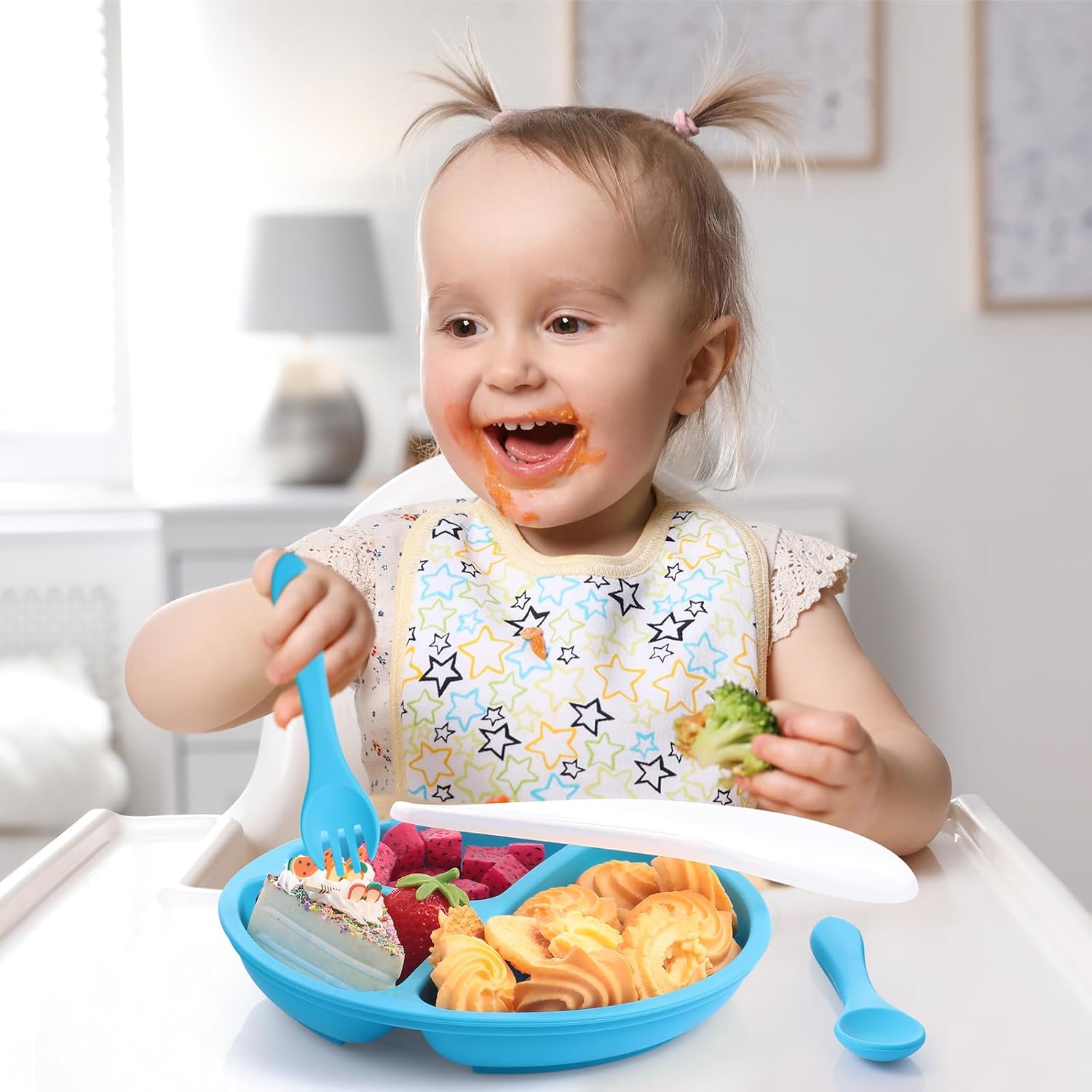 Meanplan 6 Pack Suction Plates for Toddlers