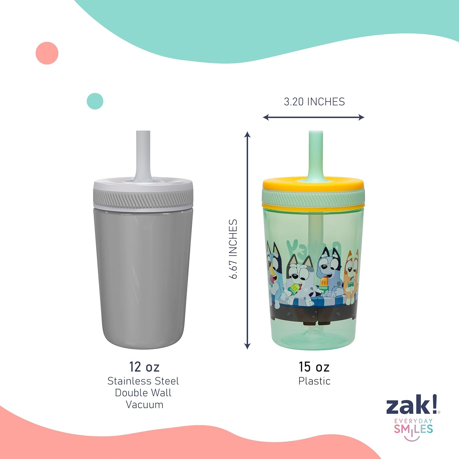 Zak Designs Bluey Kelso Toddler Cups 2-Pack 1
