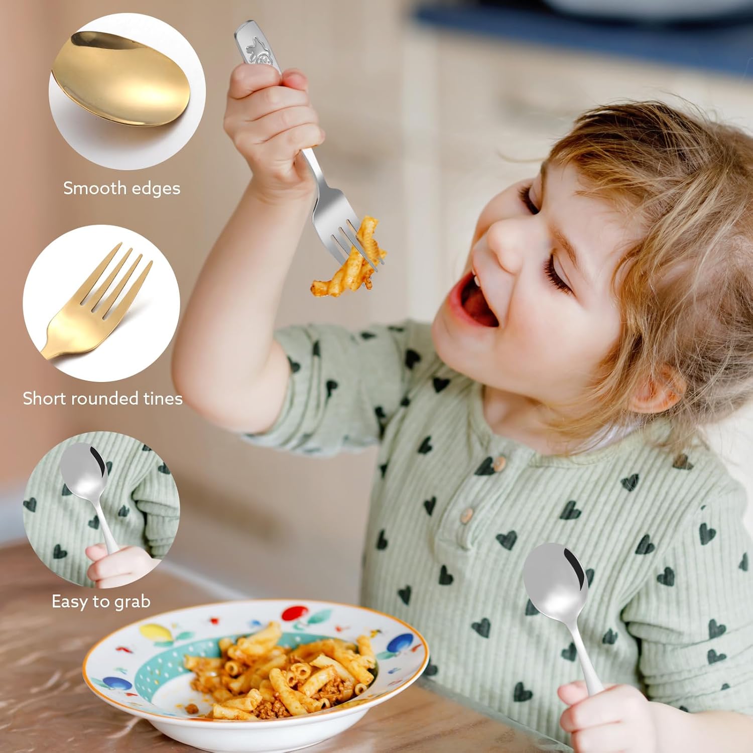 Pimoys 12 Piece Stainless Steel Kids Silverware Set 1