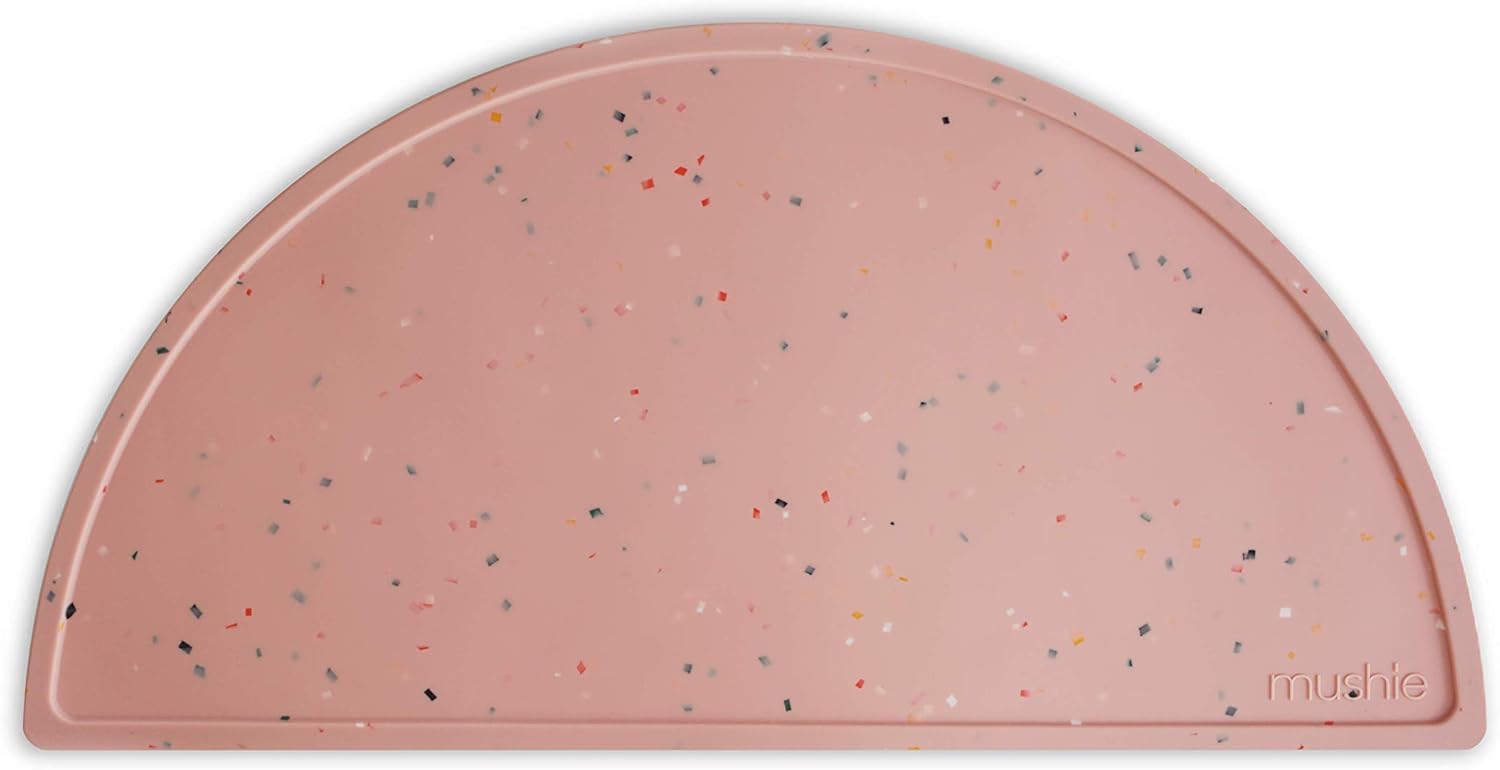 Mushie Silicone Placemat for Kids Powder Pink Confetti 1