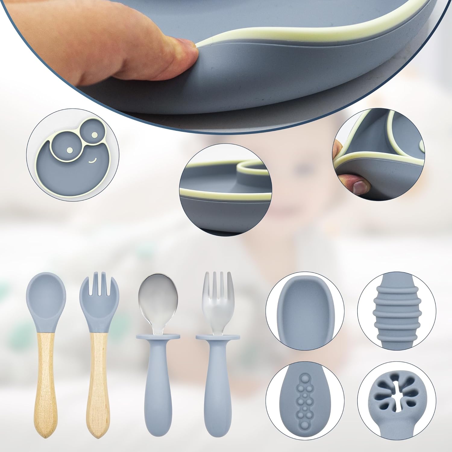 zmkele Silicone Baby Feeding Set 11pcs for 6 Months