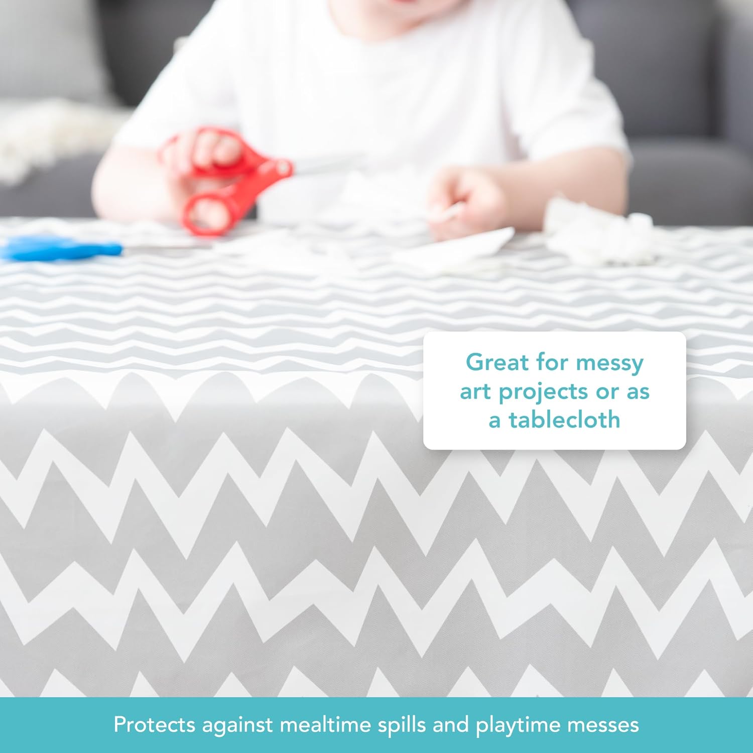 Bumkins Gray Chevron Splat Mat 42x42in