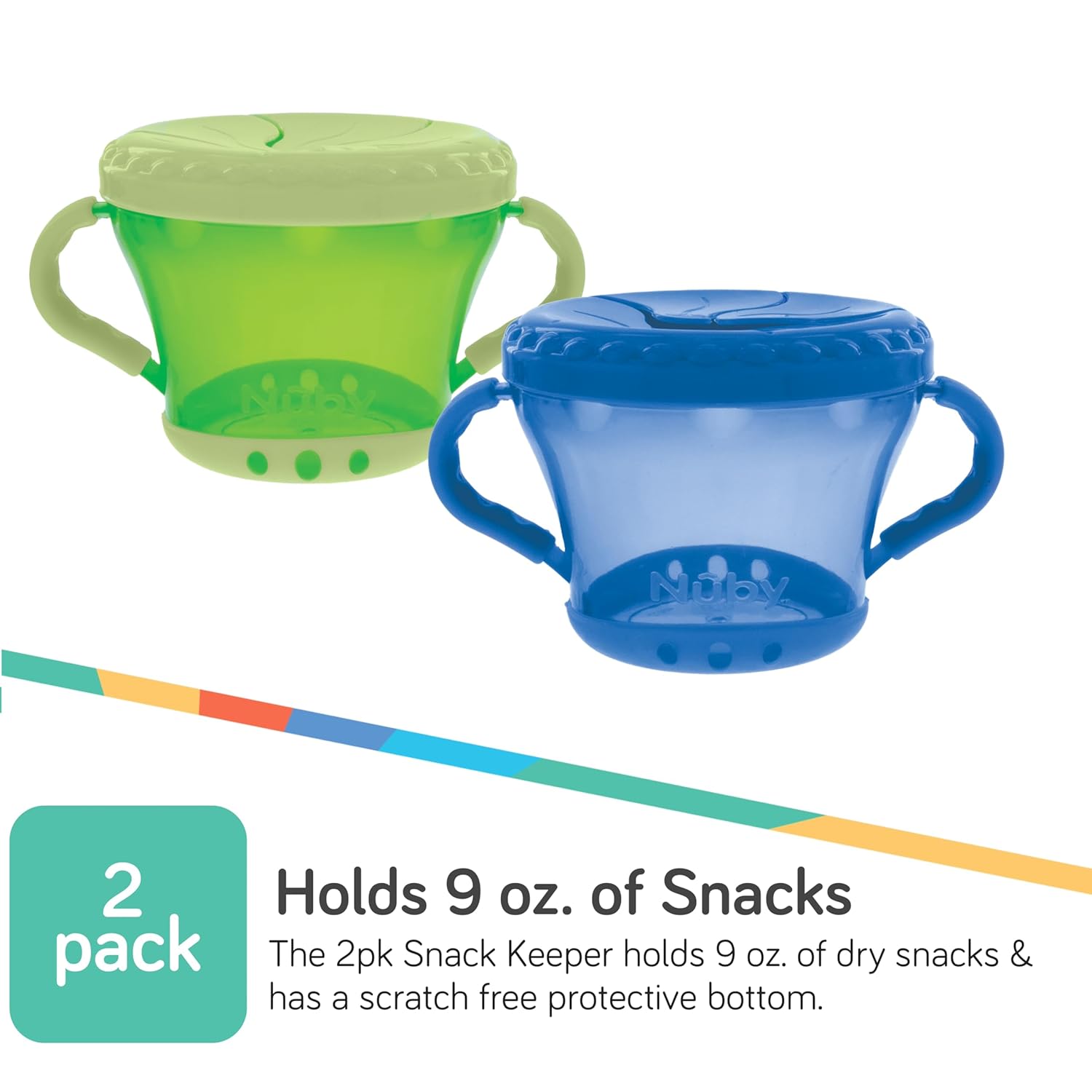 Nuby 2-Pack Snack Keepers Blue Green