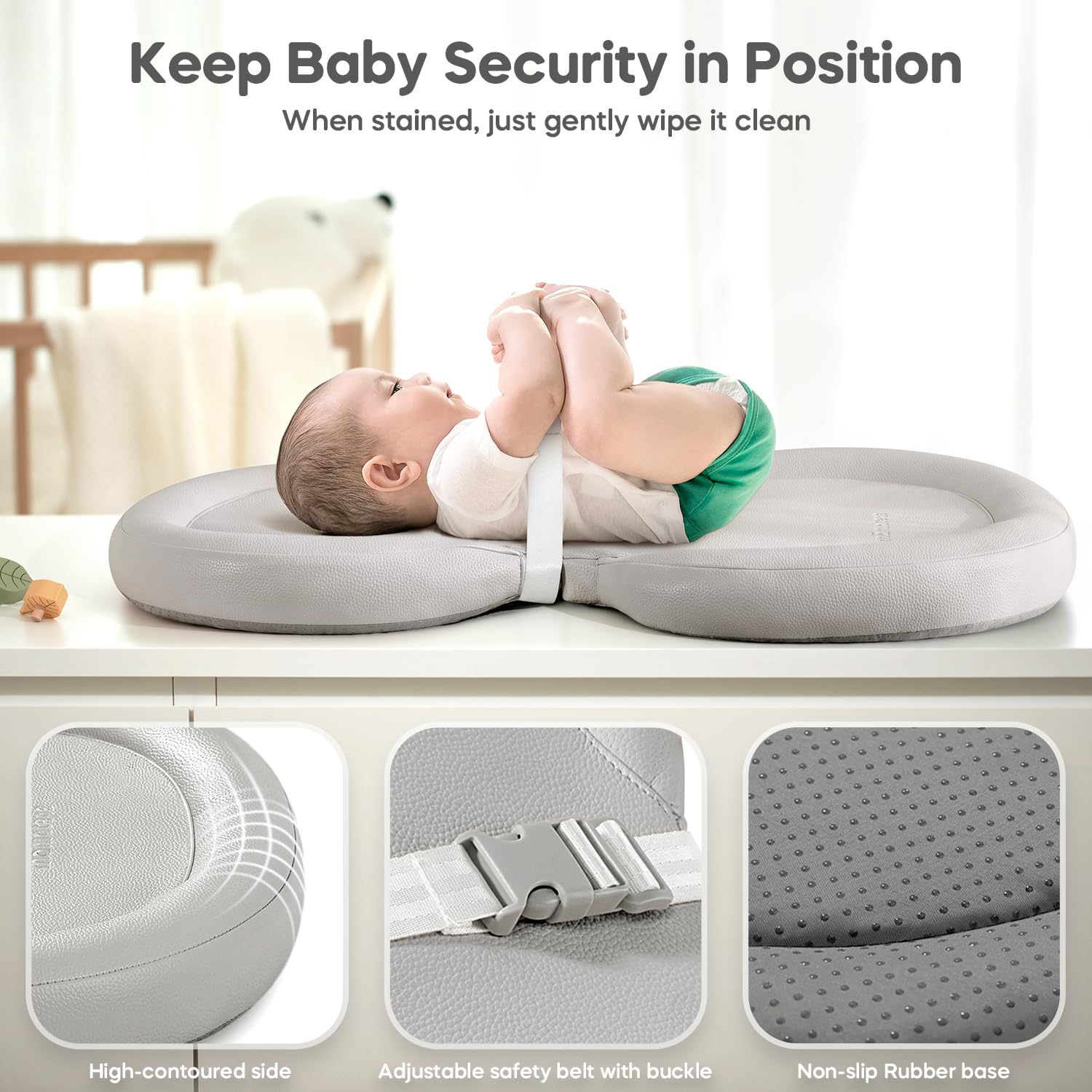 Mamatepe Foldable Baby Changing Pad 30X19 Gray