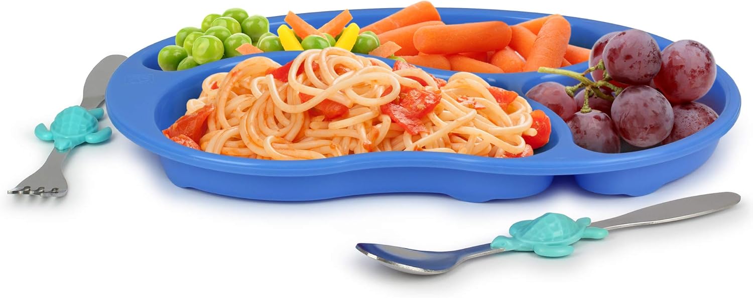 KidsFunwares Ocean Divided Plate Set with Utensils