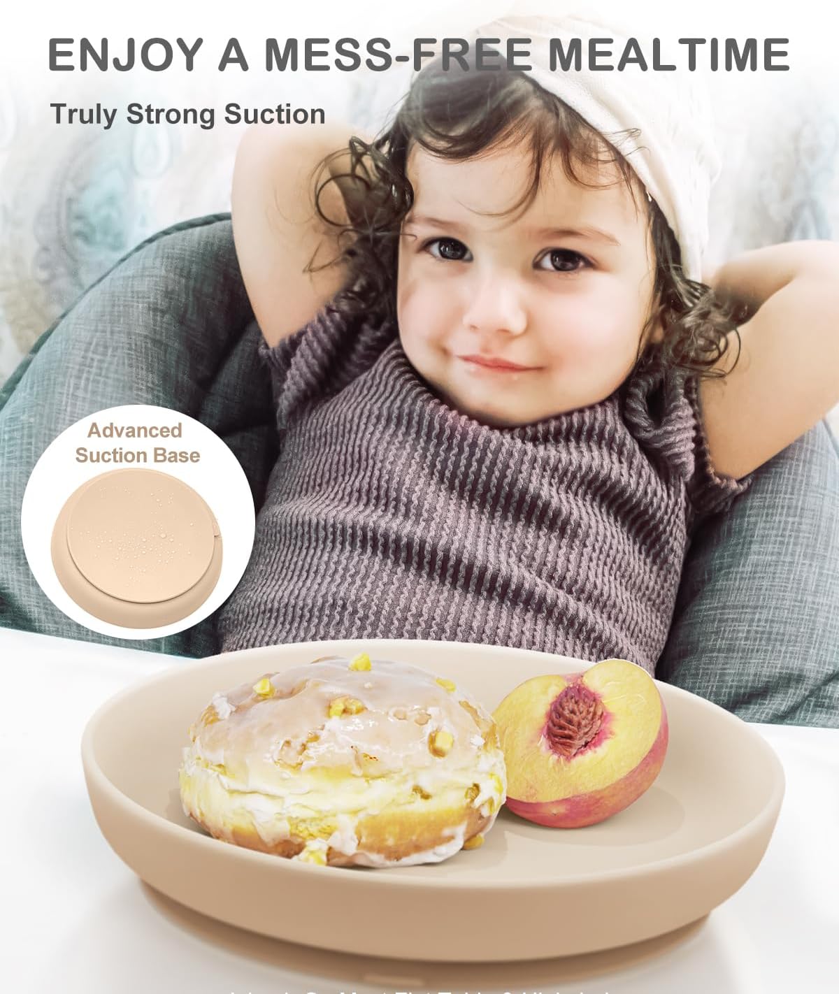 Onyucean Classic Suction Plates for Kids 3-Pack BPA Free