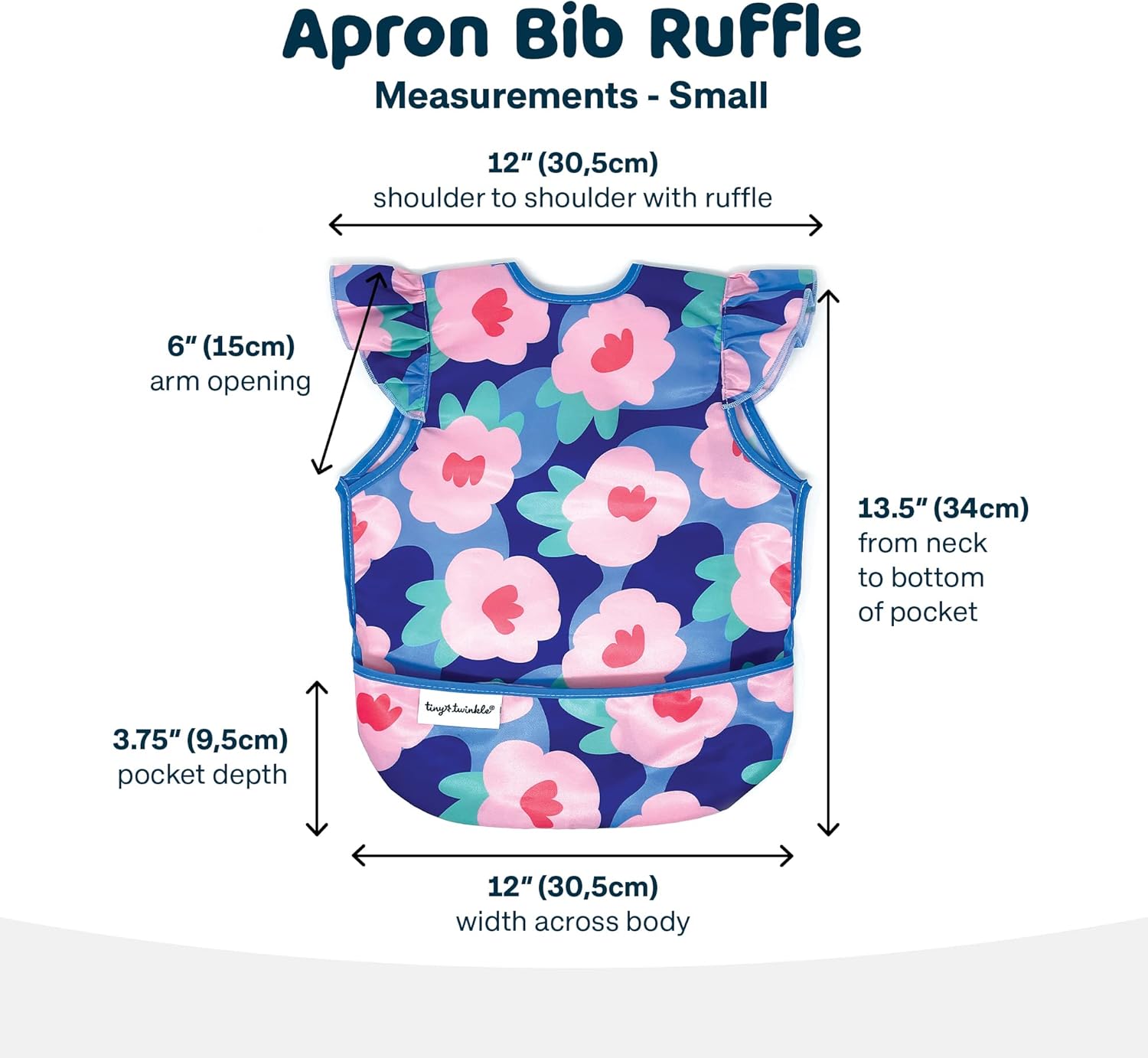 Tiny Twinkle Mess Proof Baby Bib - Waterproof BPA Free