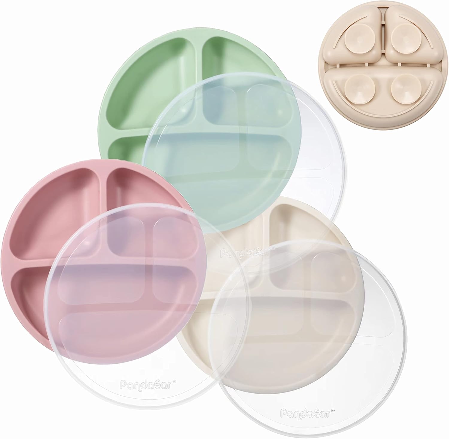 PandaEar Silicone Suction Plates for Babies 3 Pack