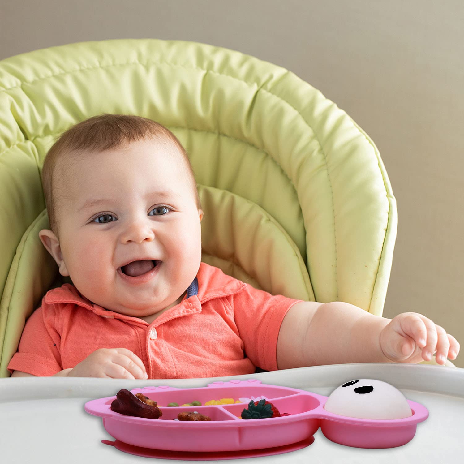 NICINGU Baby Feeding Plates 6 Pcs Set Suction Silicone