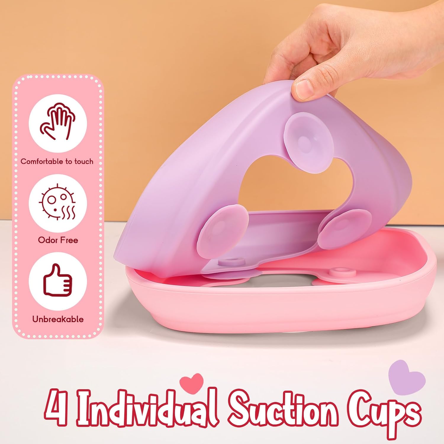 Teenyyou 2 Pcs Porcelain Plates with Silicone Sleeves for Toddlers