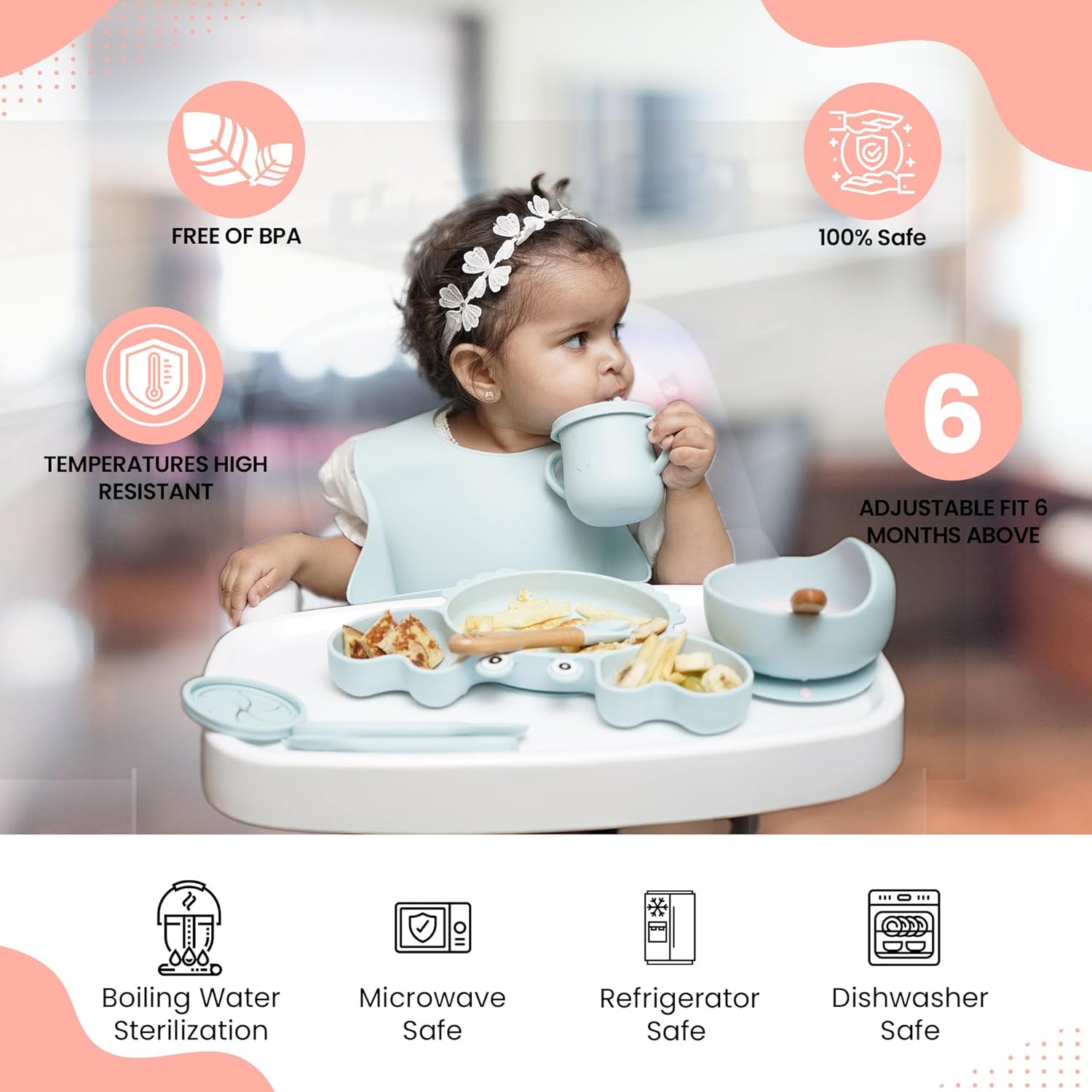 Dive and Drive Silicone Baby Feeding Set 14 Pcs