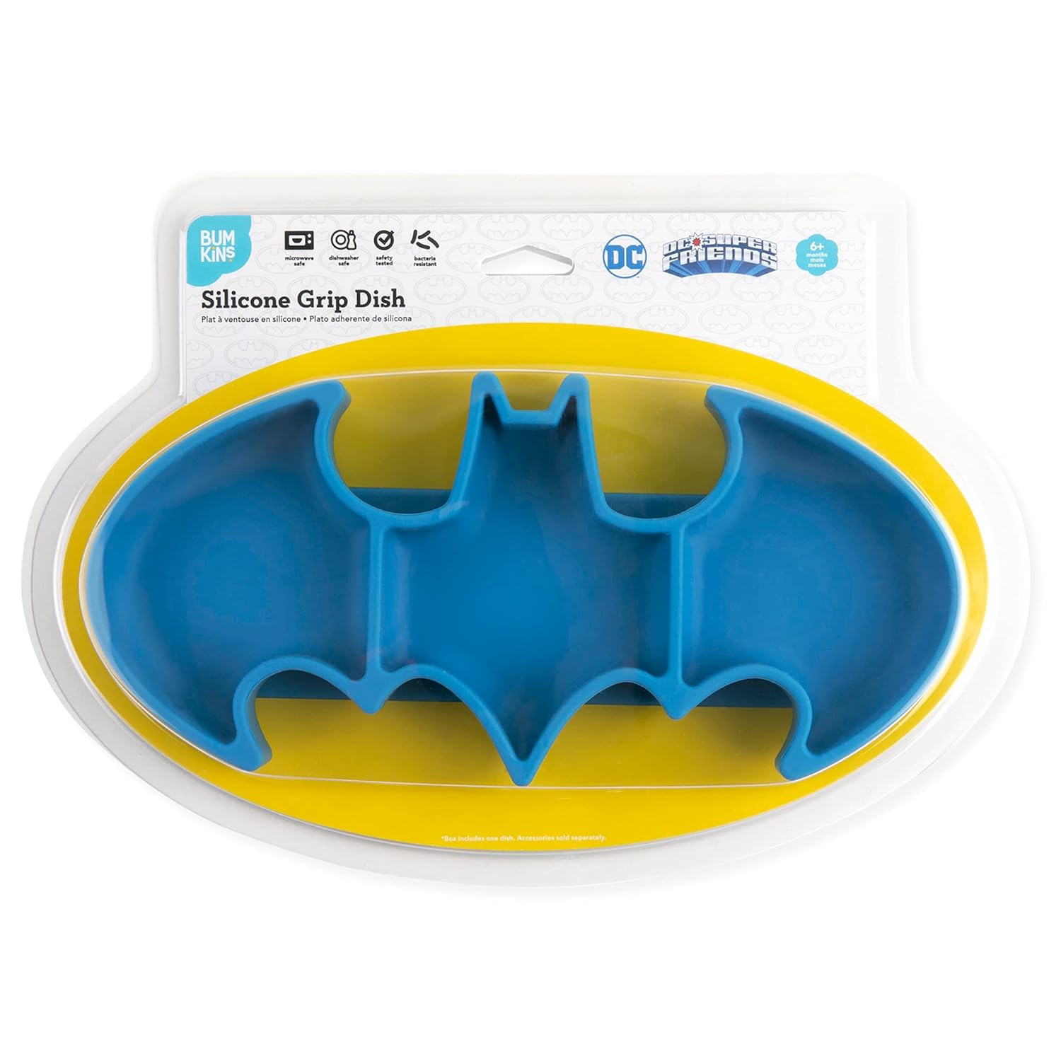 Bumkins Toddler Suction Plate with Sticky Base - Batman Blue