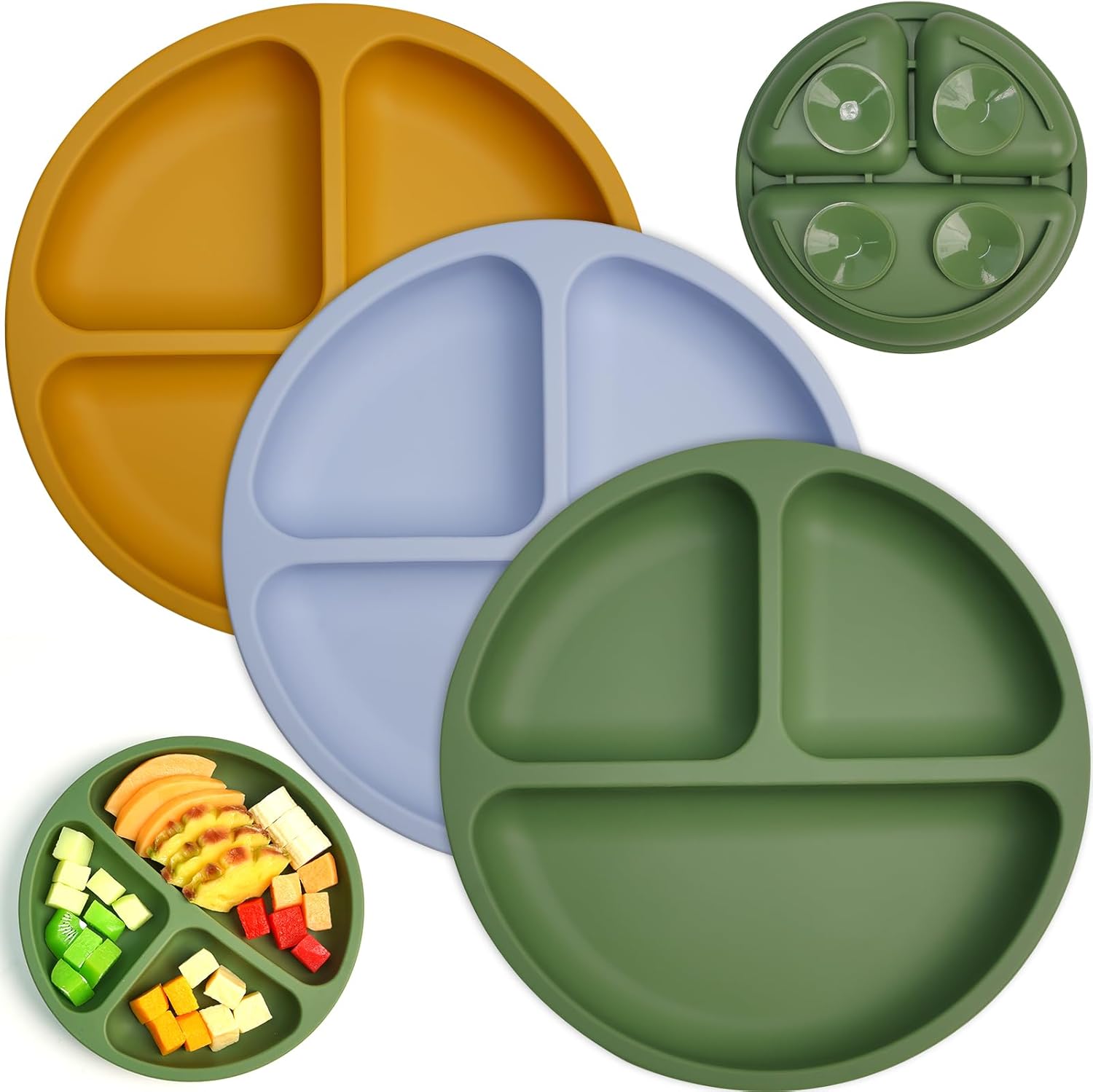 LITTLE RAWR Suction Plates 3 Pack BPA Free