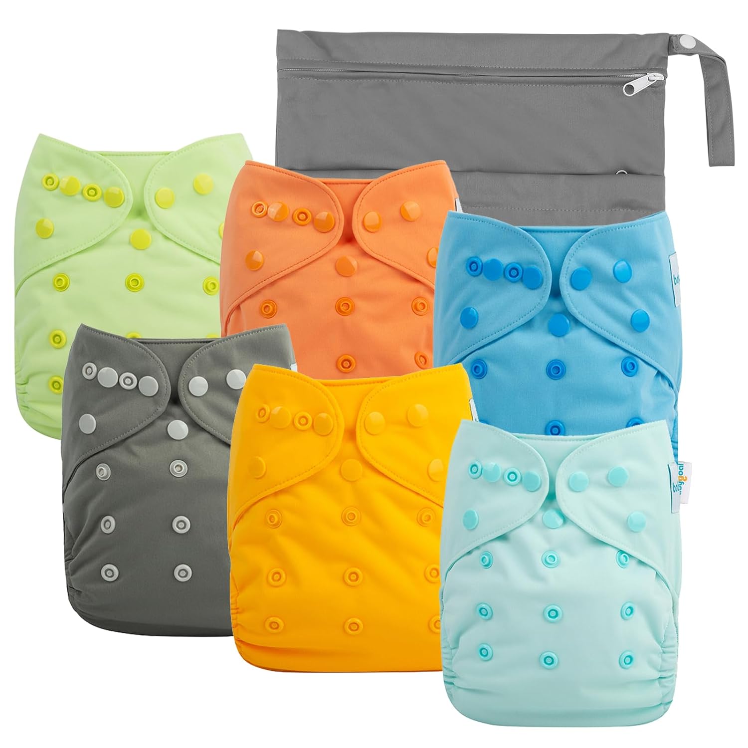 Babygoal Reusable Diaper Covers 6 Pack with Wet Bag 1