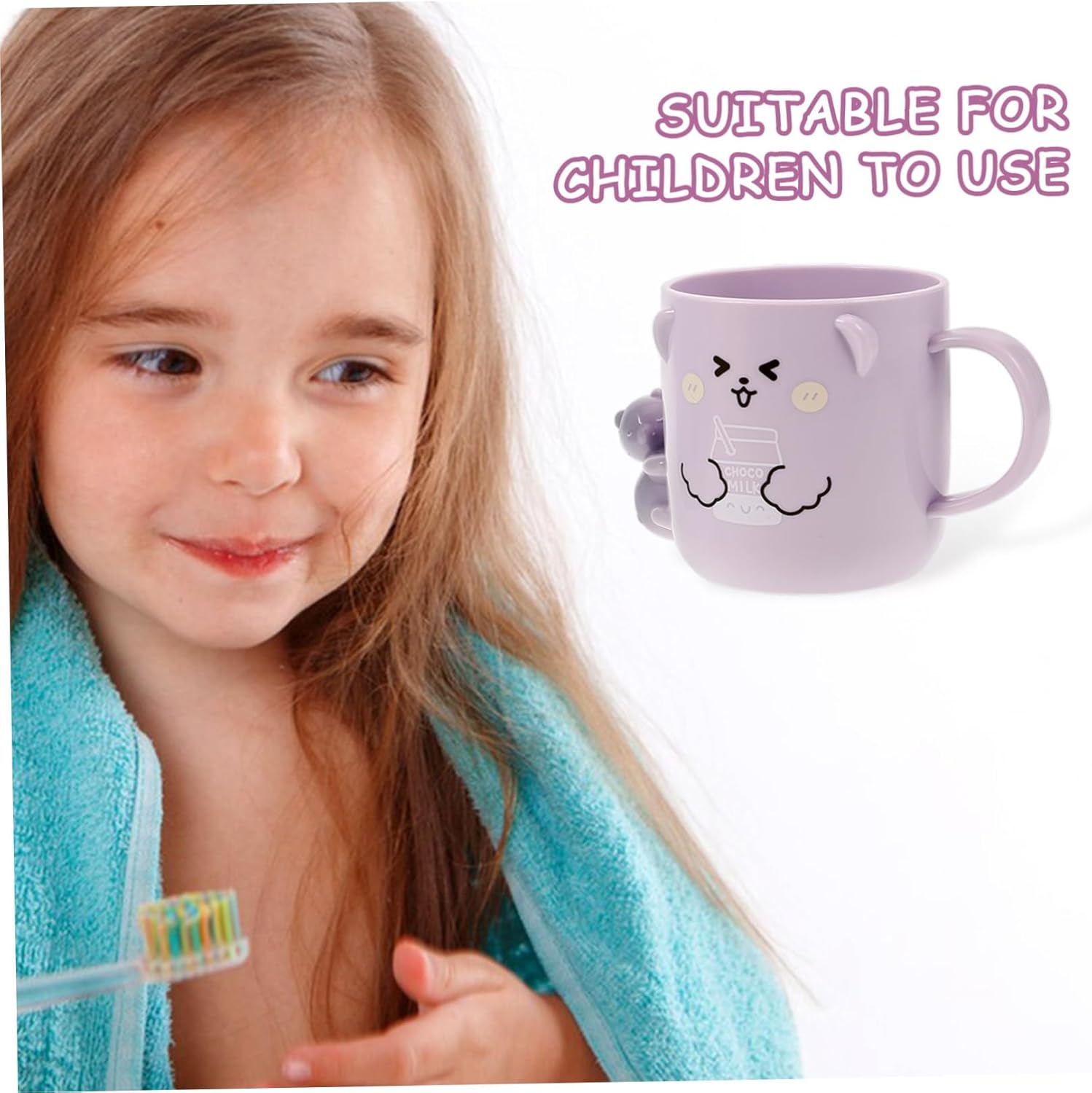 Cabilock 3D Bear Toothbrush Cups Reusable Plastic