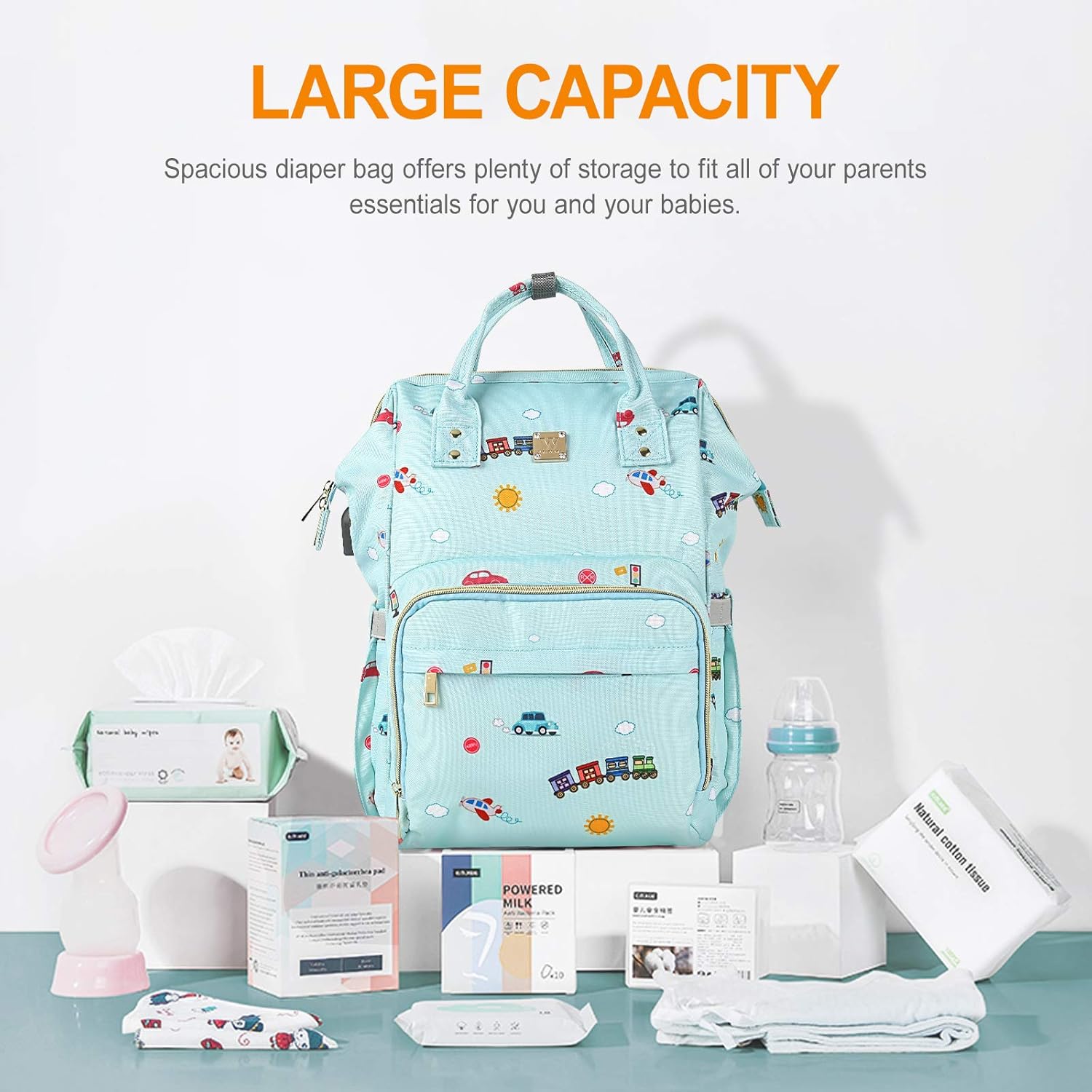 Camillemma Diaper Backpack with USB Charging Port
