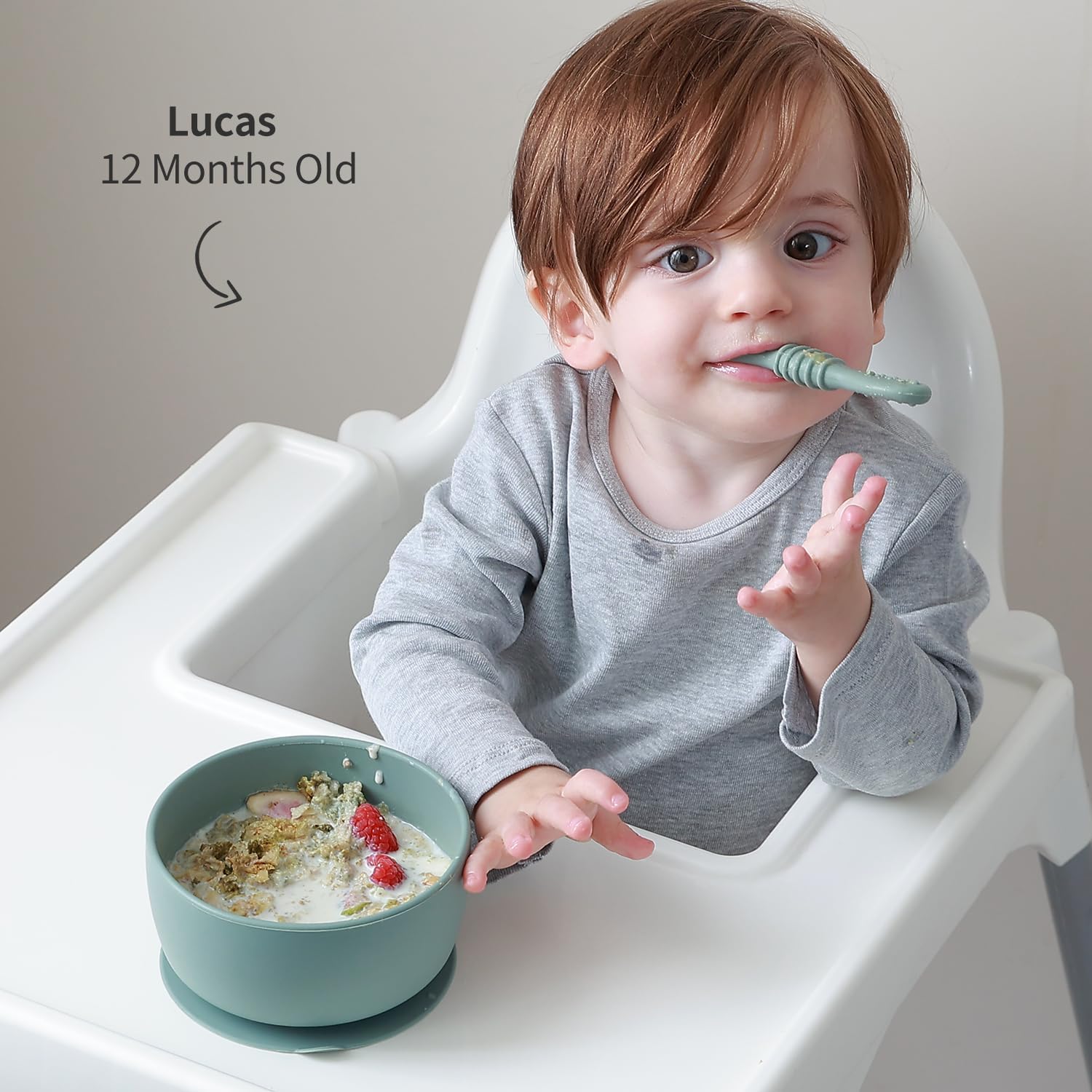 SAMiGO Silicone Baby Bowl and Spoon Set for 6 Months 1