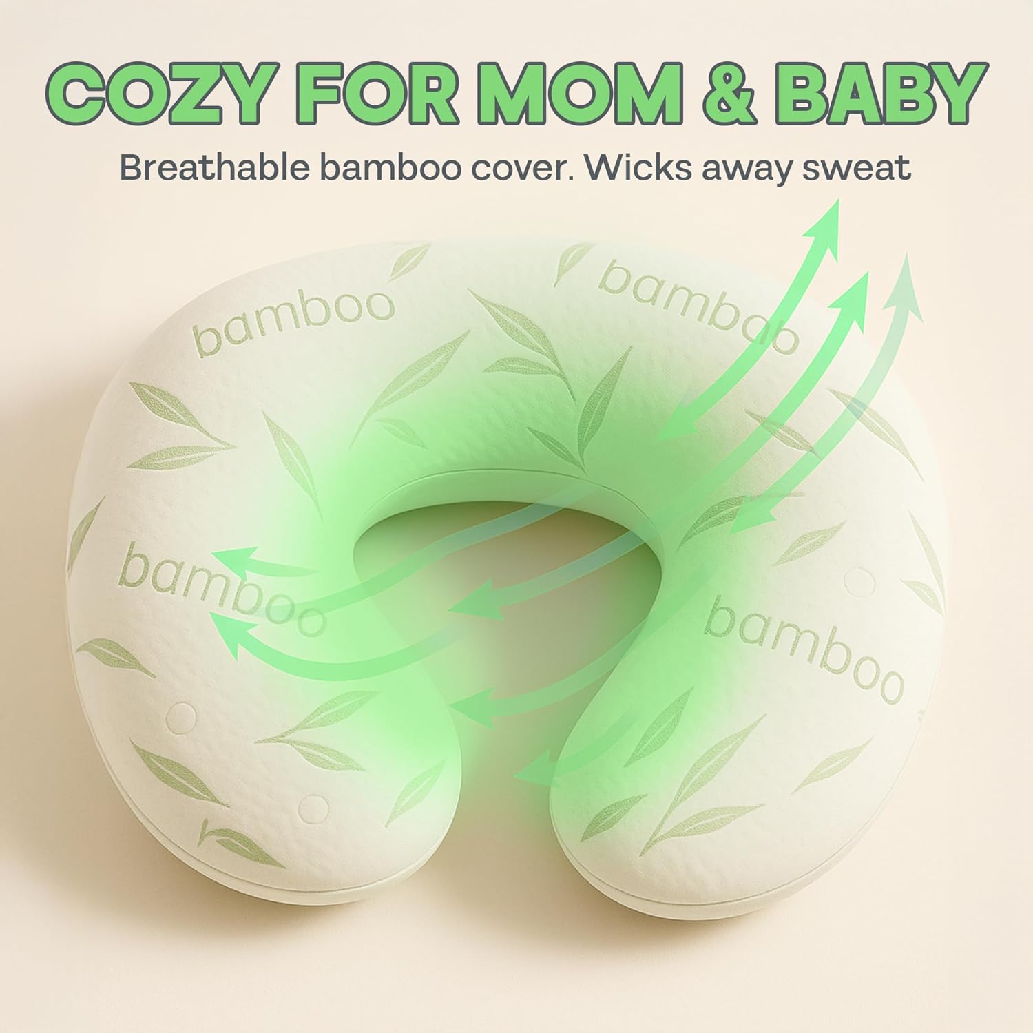 Sacred Thread Nursing Pillow - Memory Foam Bamboo Cover