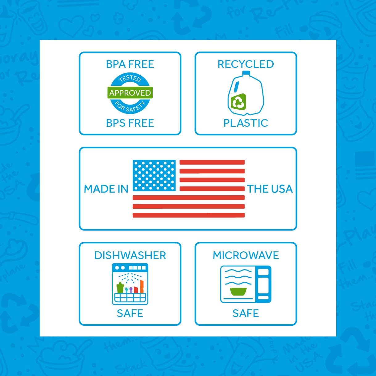 Re-Play 12 Oz Reusable Plastic Bowls Set of 4 1
